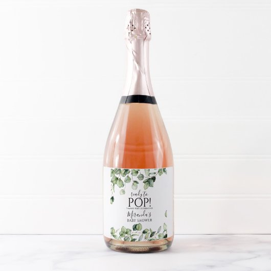 Groen Baby shower Mousserende Wijnfles Etiket W