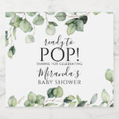 Groen Baby shower Mousserende Wijnfles Etiket W (Enkel label)