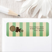  groen Baby shower rammelaar & strepen Etiket (Insitu)
