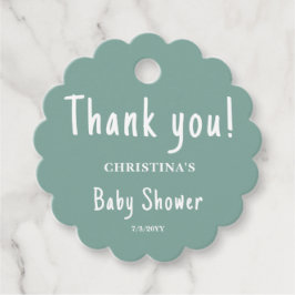 Groen Baby shower Rond Bedankjes Labels
