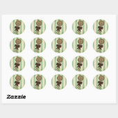 Groen Baby shower Sticker -  rammelaar (Vel)