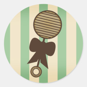 Groen Baby shower Sticker -  rammelaar