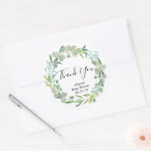 Groen baby shower stickers, groene bladeren ronde sticker (Envelop)