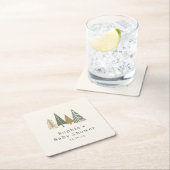 groen Baby shower voor de winter Kartonnen Onderzetters (Insitu)