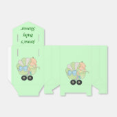 Groen Baby shower voor doos Bedankdoosjes (Uitgevouwen)