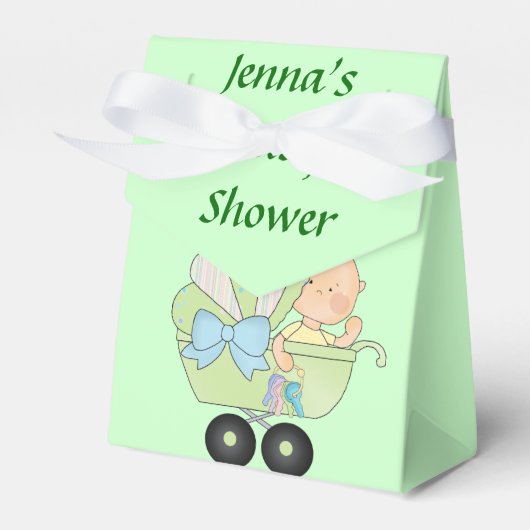 Groen Baby shower voor doos Bedankdoosjes (Voorkant Zijde)