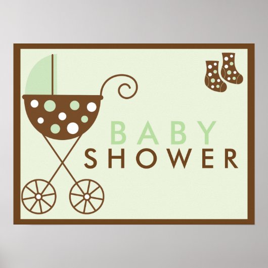Groen Baby shower voor roller Poster (Voorkant)
