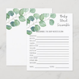 Groen - Baby Woord Door Elkaar | Baby Shower Spel