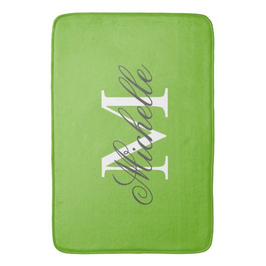 Groen badmat voor grote appels met een chroomnaam  (Voorkant Verticaal)