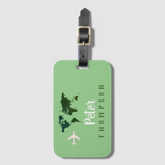 groen bagagelabel (Voorkant (verticaal))