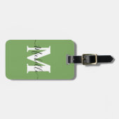 Groen Bagagelabel met Monogram (Voorkant horizontaal)