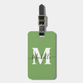 Groen Bagagelabel met Monogram (Voorkant verticaal)