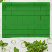 Groen Baksteenontwerp Theedoek (Gevouwen)