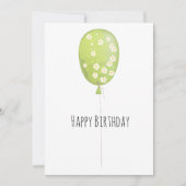 Groen ballonvaardenminimalistisch kaart (Voorkant)