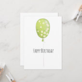 Groen ballonvaardenminimalistisch kaart (Voorkant / Achterkant in situ)