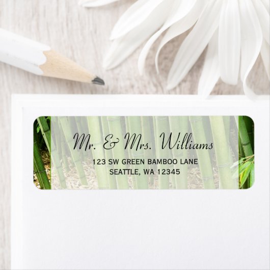 Groen Bamboe Aangepast Adreslabel Etiket (Insitu)