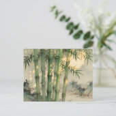 Groen Bamboebos Chinese Inkt Briefkaart (Staand voorkant)