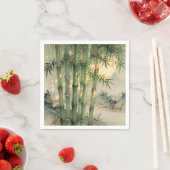 Groen Bamboebos Chinese Inkt Servet (Insitu)
