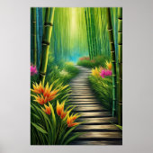 Groen bamboebos poster (Voorkant)