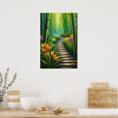 Groen bamboebos poster (Keuken)