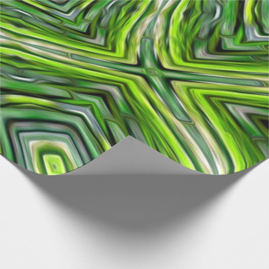 Groen bamboepatroon cadeaupapier (Hoek)