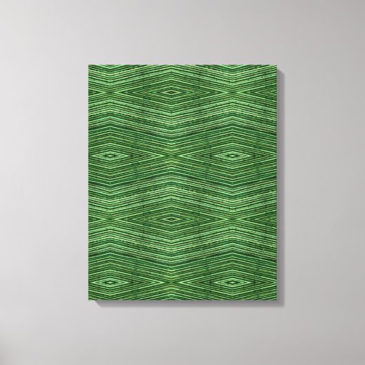 Groen Bamboo Modern Diamond Patroon Canvas Afdruk (Voorkant)