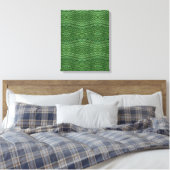 Groen Bamboo Modern Diamond Patroon Canvas Afdruk (Insitu (Slaapkamer))