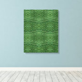 Groen Bamboo Modern Diamond Patroon Canvas Afdruk (Insitu (Houten vloer))