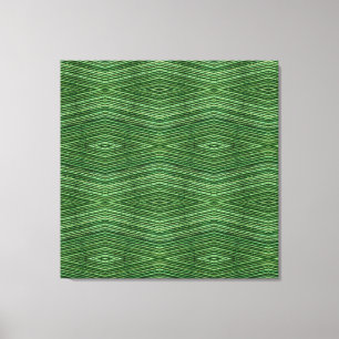 Groen Bamboo Modern Diamond Patroon Canvas Afdruk