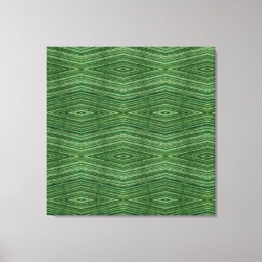 Groen Bamboo Modern Diamond Patroon Canvas Afdruk (Voorkant)
