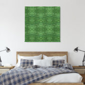 Groen Bamboo Modern Diamond Patroon Canvas Afdruk (Insitu (Slaapkamer))