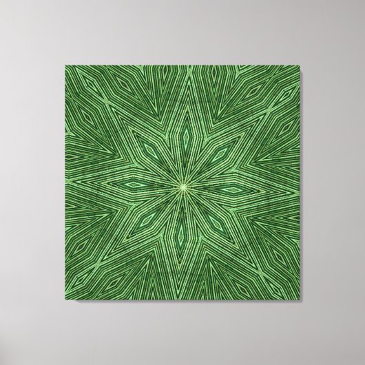 Groen Bamboo modern Geometric Diamond Pattern Canvas Afdruk (Voorkant)
