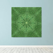 Groen Bamboo modern Geometric Diamond Pattern Canvas Afdruk (Insitu (Houten vloer))