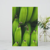 Groen banaan fruitpatroon briefpapier (Staand voorkant)