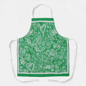 Groen Bandana All-Over Print Schort (Voorkant)