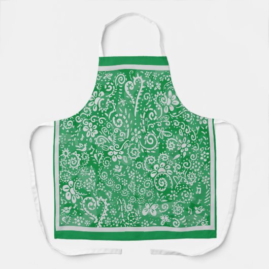 Groen Bandana All-Over Print Schort (Voorkant)