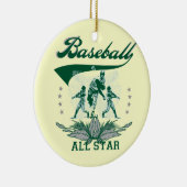 Groen Baseball Alle Star T-shirts en cadeautjes Keramisch Ornament (Rechts)