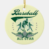 Groen Baseball Alle Star T-shirts en cadeautjes Keramisch Ornament (Voorkant)