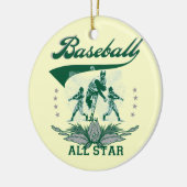 Groen Baseball Alle Star T-shirts en cadeautjes Keramisch Ornament (Links)