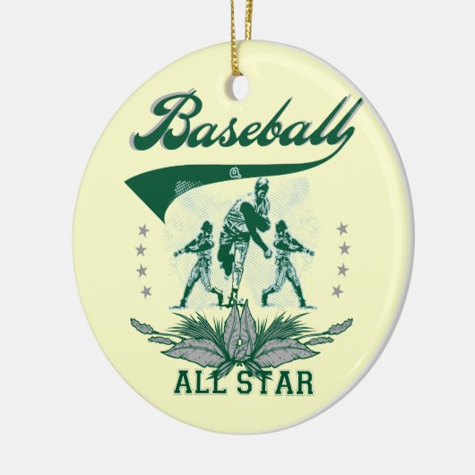 Groen Baseball Alle Star T-shirts en cadeautjes Keramisch Ornament (Links)