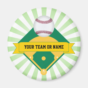 Groen Baseball-veld met aangepaste teamnaam Magneet