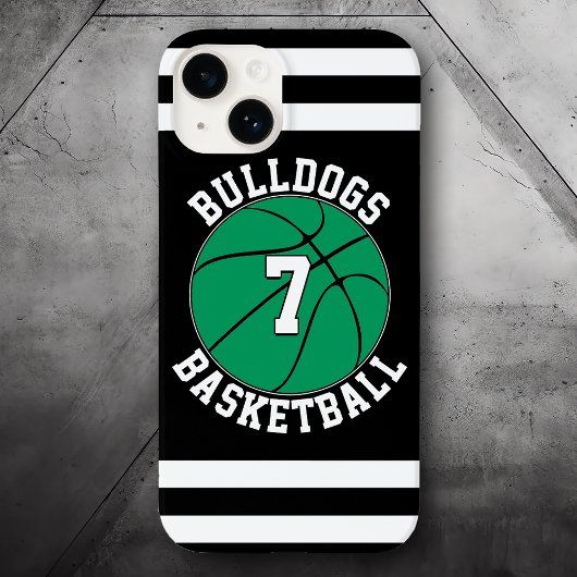 Groen Basketbal Team Naam Speler Nummer Aangepast Case-Mate iPhone Case