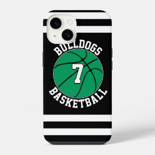 Groen Basketbal Team Naam Speler Nummer Aangepast iPhone 14 Hoesje