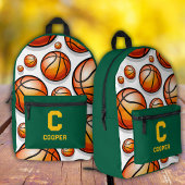 Groen basketbalpatroon bedrukte rugzak