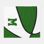 Groen basketbalteam kleuren atletische inrichting fleece deken (Voorkant (Horizontaal))