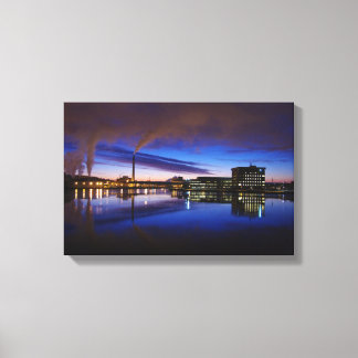 Groen Bay nachtscene canvasprint Canvas Afdruk