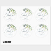 Groen Bedankt Bruidsfeest Ronde Sticker (Vel)