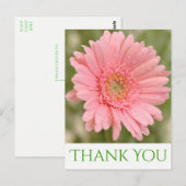 Groen Bedankt Pink Gerbera Daisy Flower Briefkaart (Voorkant / Achterkant)