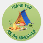 Groen Bedankt voor het verjaardagsfeestje Ronde Sticker (Voorkant)