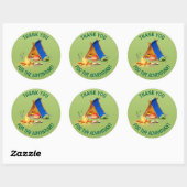 Groen Bedankt voor het verjaardagsfeestje Ronde Sticker (Vel)